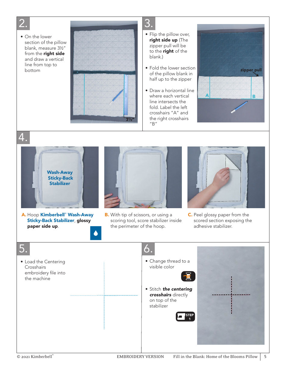 Home of the Blooms Pillow Embroidery Pattern, Page 5