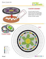 Perler Beads Flower Coaster Set Patterns, Page 4