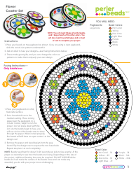 Document preview: Perler Beads Flower Coaster Set Patterns
