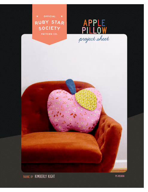 Apple pillow sewing template - No cost, printable PDF