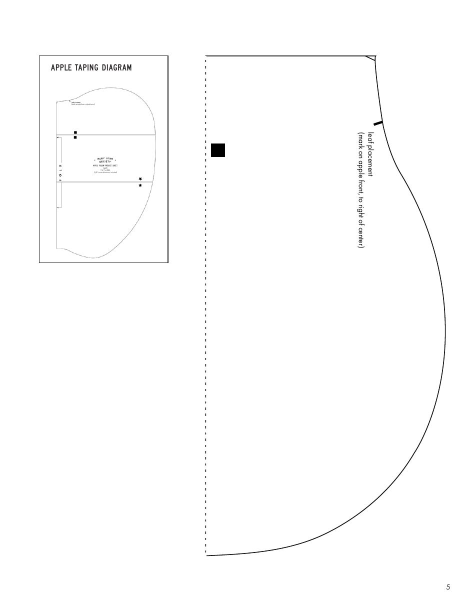 Apple Pillow Sewing Template, Page 5