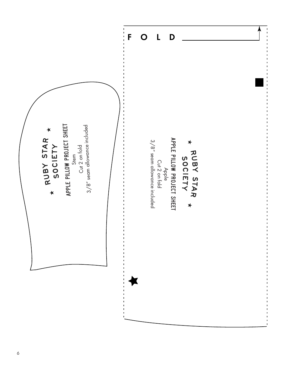 Apple Pillow Sewing Template, Page 6