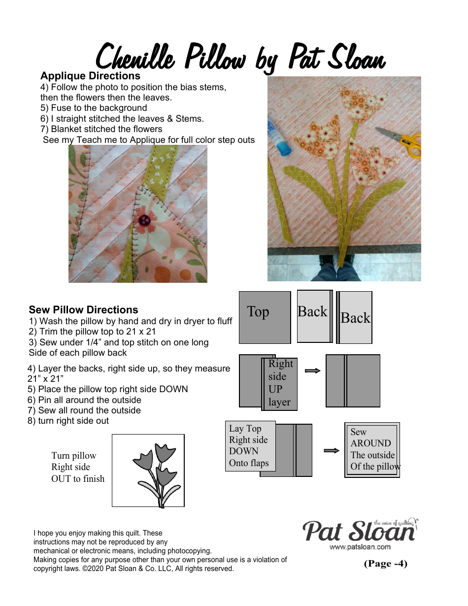 Chenille Pillow Quilting Template, Page 4