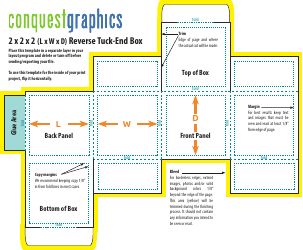 Document preview: 2x2x2 Reverse Tuck-End Box Template