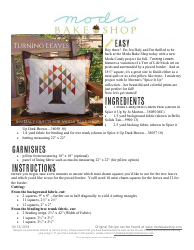 Document preview: Turning Leaves Quilt Pattern