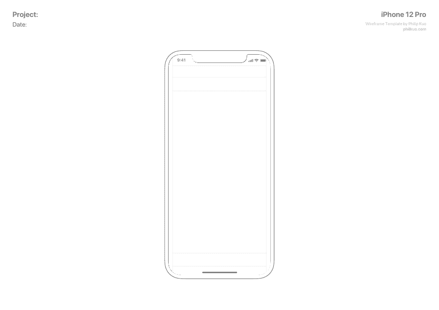 Iphone 12 Pro Wireframe Templates