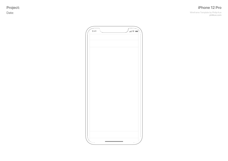 IPhone 12 Pro Wireframe Templates - Preview