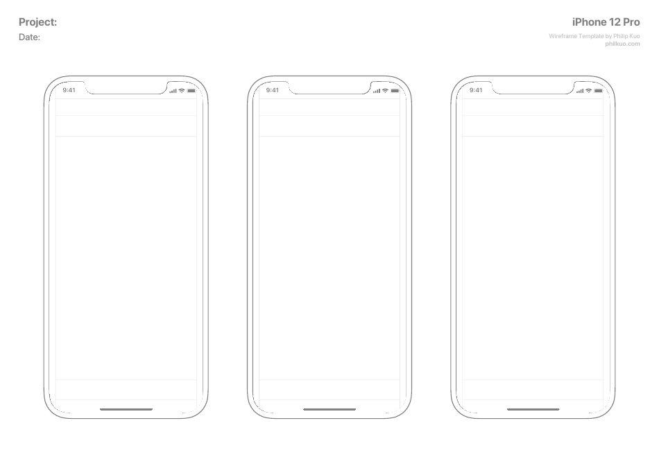 Iphone 12 Pro Wireframe Templates, Page 3