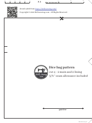 Document preview: Dice Bag Sewing Pattern Template