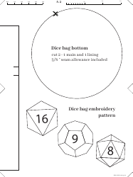 Dice Bag Sewing Pattern Template, Page 2