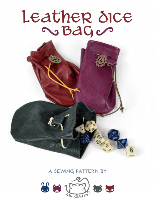 Leather Dice Bag Sewing Pattern Template