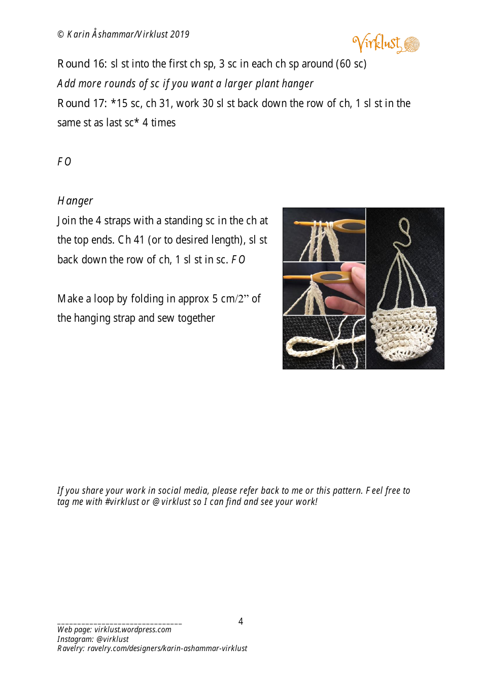 Poppy Plant Hanger Crochet Pattern, Page 4