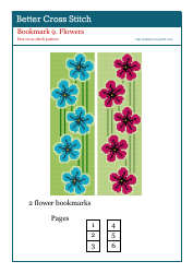 Document preview: Flowers Bookmark Cross-stitch Pattern