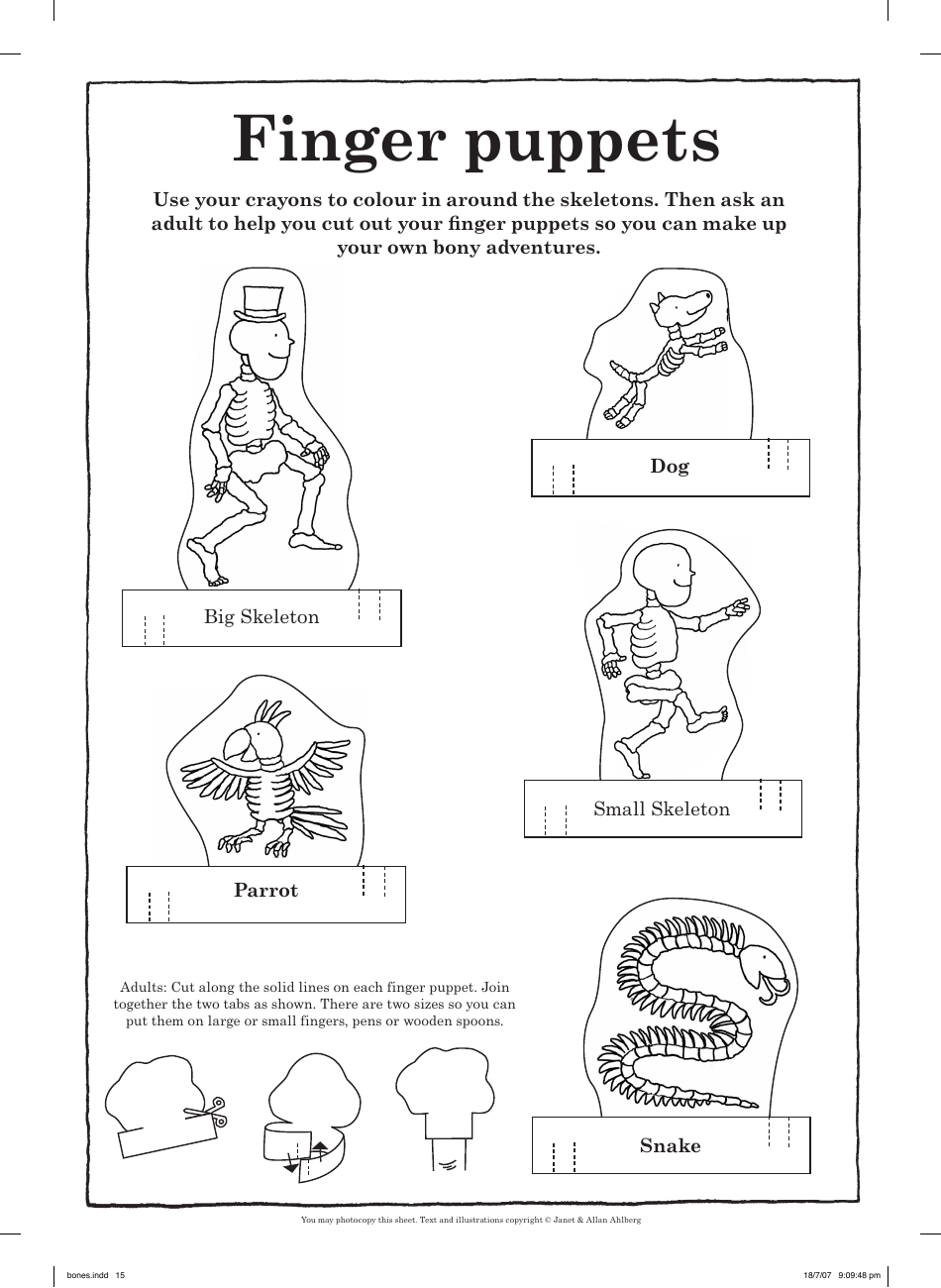 Skeleton Finger Puppet Templates - Printable PDF