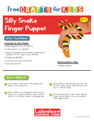 Document preview: Silly Snake Finger Puppet Template