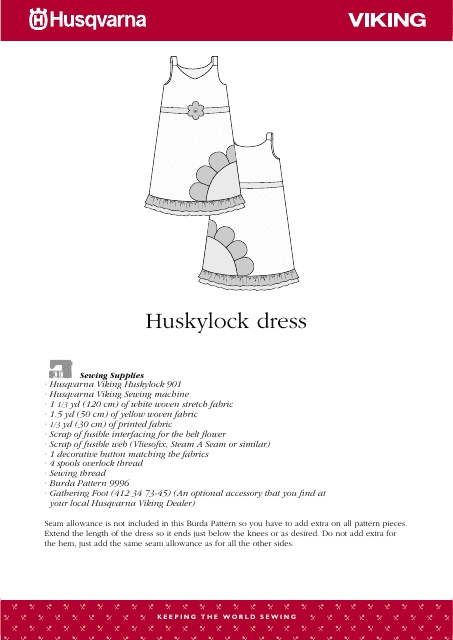 Huskylock Dress Sewing Pattern - Preview Image