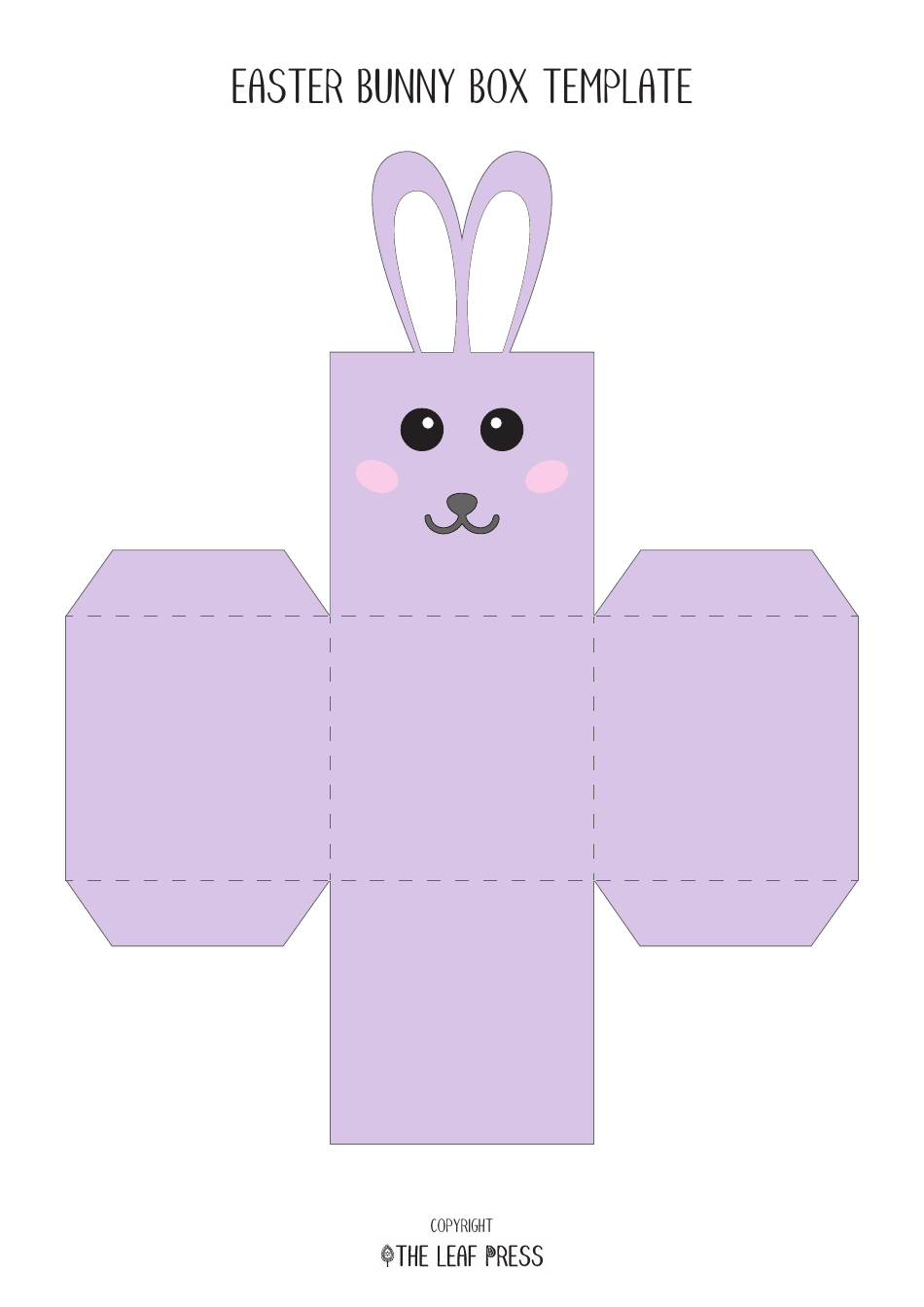 Easter Bunny Box Template, Page 1