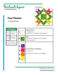 Four Flowers Quilt Block Pattern, Page 2