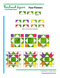 Four Flowers Quilt Block Pattern, Page 5