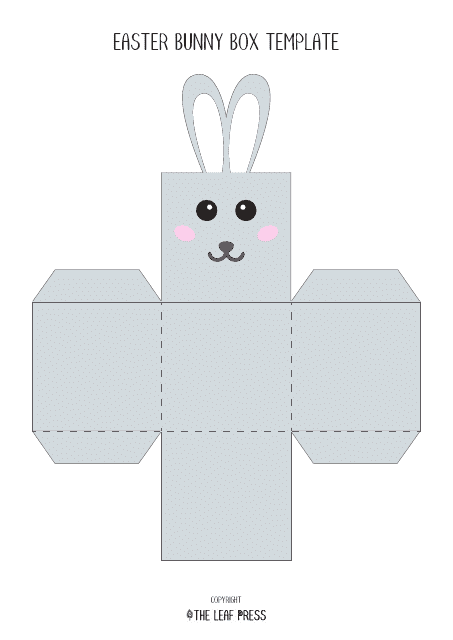 Easter Bunny Box Template - Grey