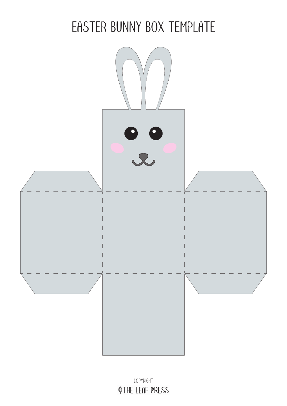 Easter Bunny Box Template - Grey Download Printable PDF | Templateroller