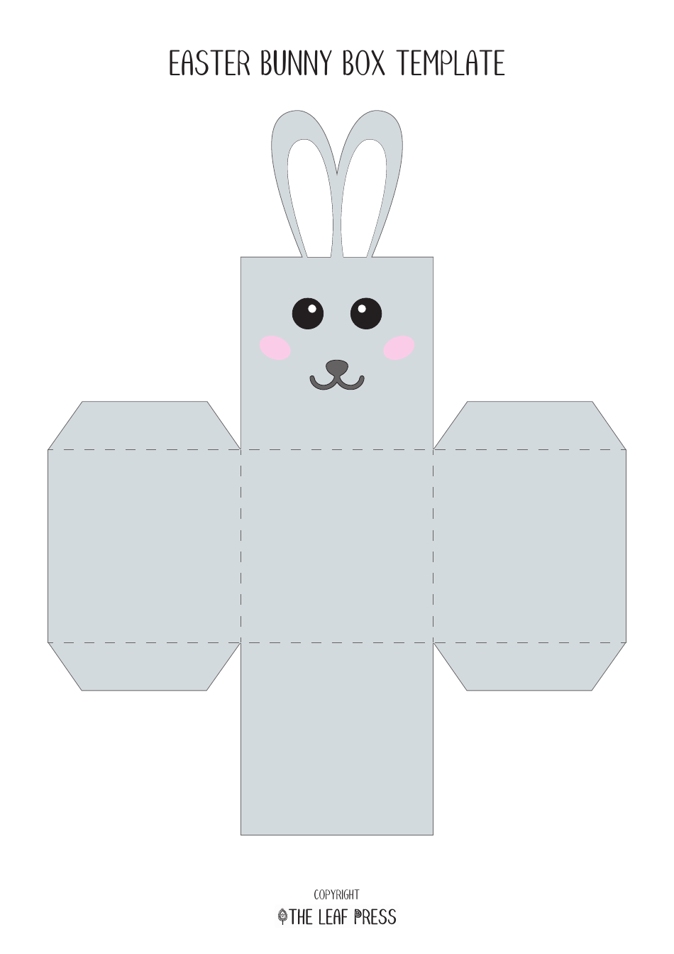 Easter Bunny Box Template - Grey, Page 1