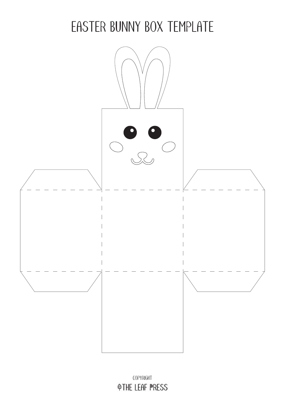 Coloring Easter Bunny Box Template, Page 1