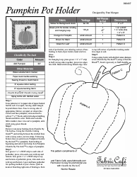 Document preview: Pumpkin Pot Holder Sewing Pattern Template