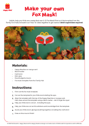 Document preview: Happy Meal Box Fox Mask Template