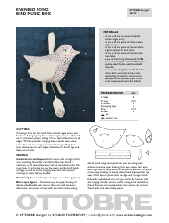 Document preview: Evening Song Bird Music Box Sewing Pattern Templates