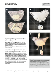 Evening Song Bird Music Box Sewing Pattern Templates, Page 4