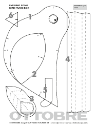 Evening Song Bird Music Box Sewing Pattern Templates, Page 5