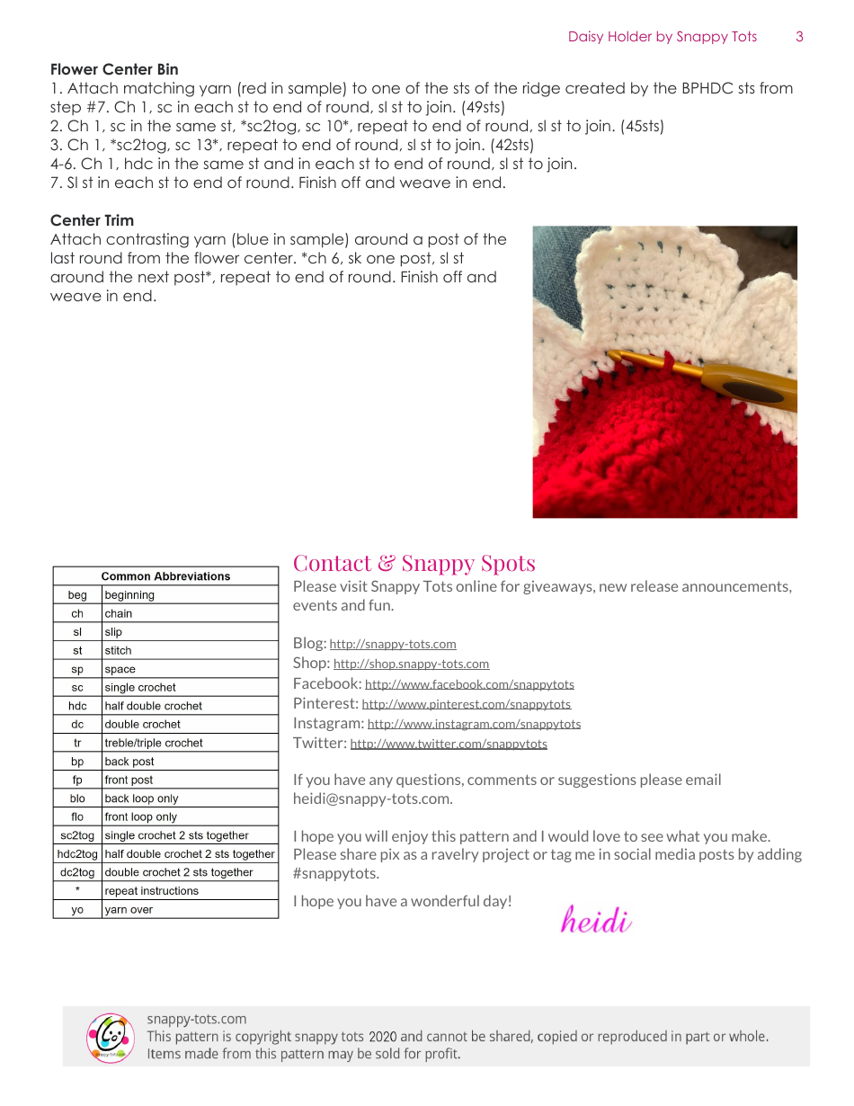 Daisy Holder Crochet Pattern, Page 3