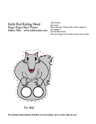 Document preview: Little Red Riding Hood Wolf Finger Puppet Template