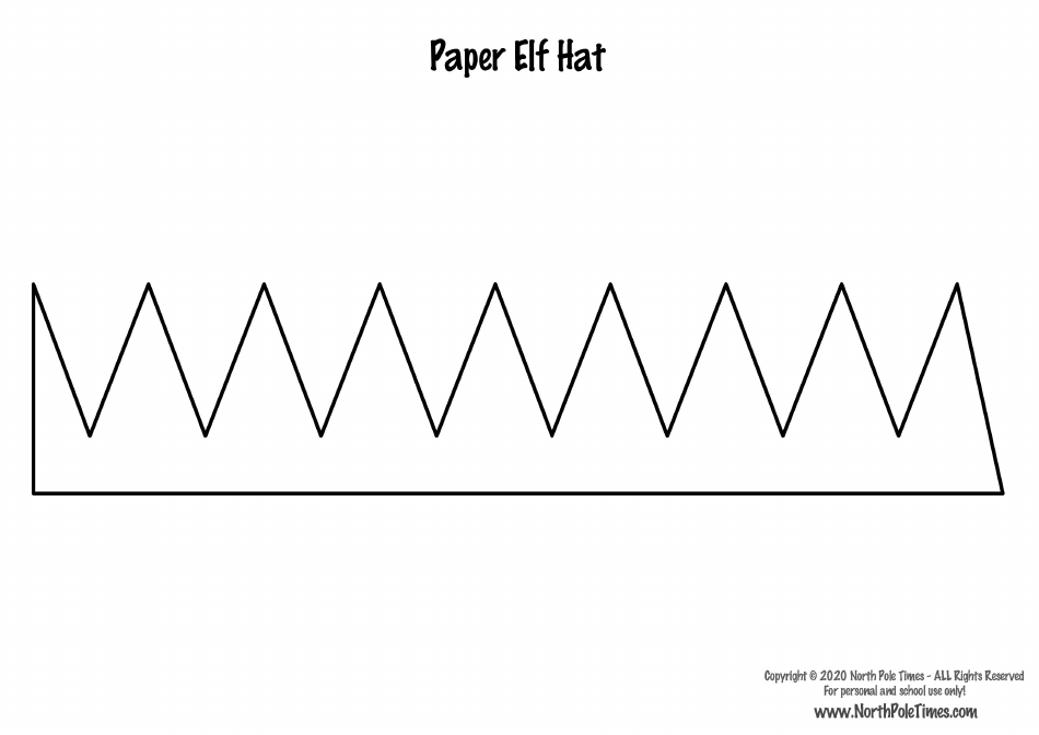 Paper Elf Hat Template, Page 1