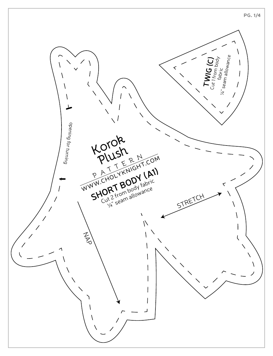 Korok Plush Sewing Pattern Templates, Page 13
