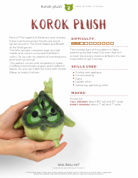 Korok Plush Sewing Pattern Templates, Page 2