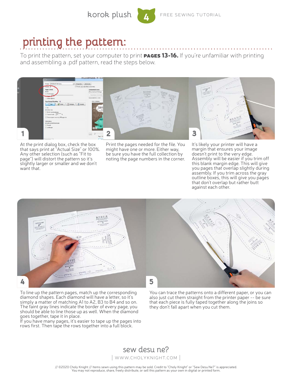 Korok Plush Sewing Pattern Templates, Page 4