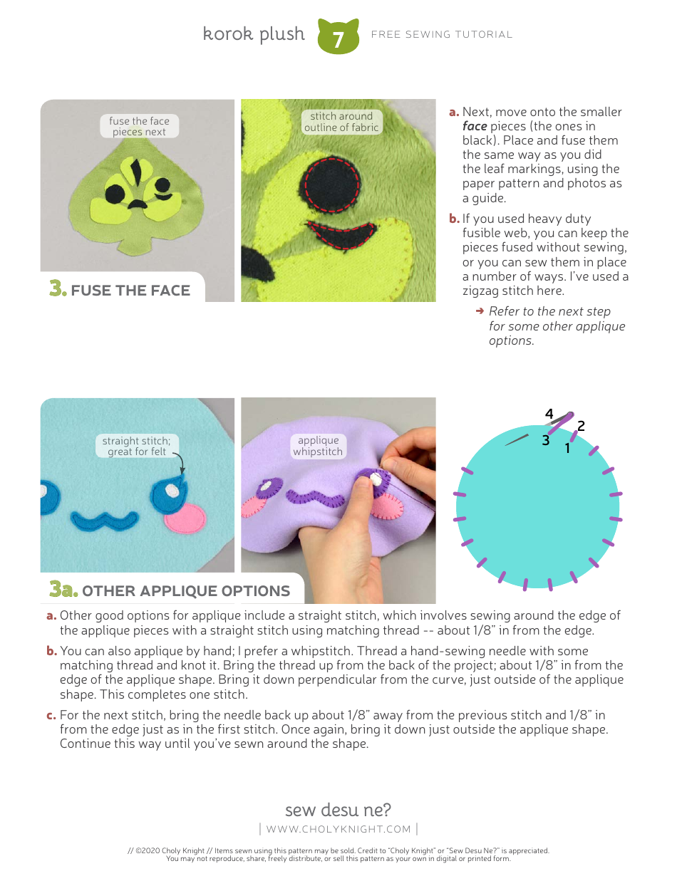 Korok Plush Sewing Pattern Templates, Page 7