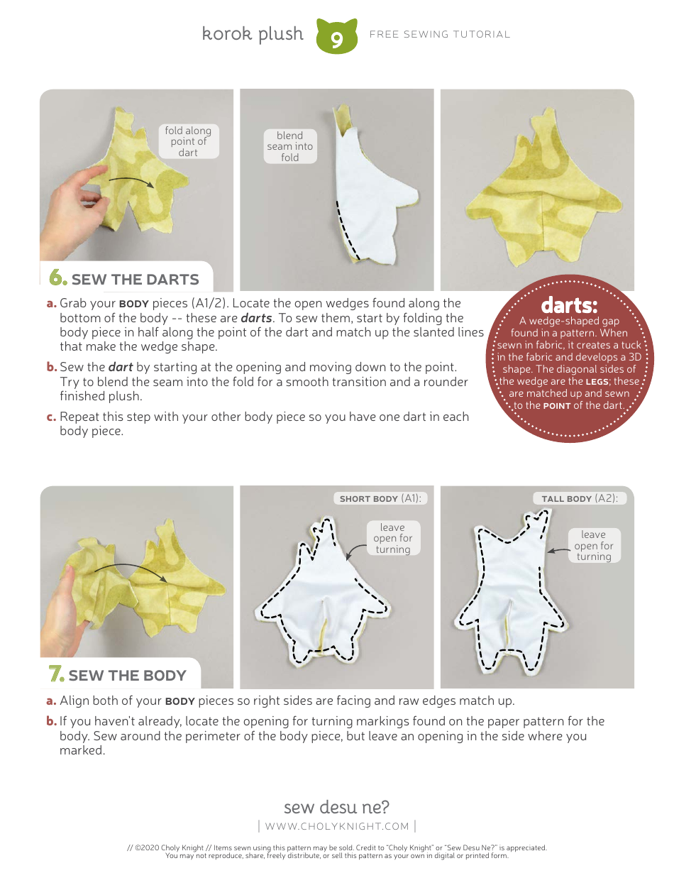 Korok Plush Sewing Pattern Templates, Page 9