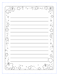 Document preview: Lined Paper Template With Stars Border