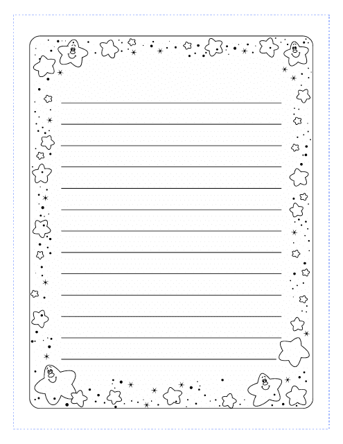 Lined Paper Template With Stars Border