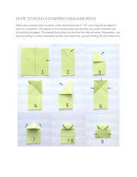 Document preview: Origami Jumping Frog Guide - Green