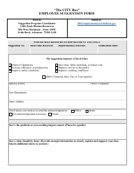 Document preview: Employee Suggestion Form - City of Little Rock, Arkansas