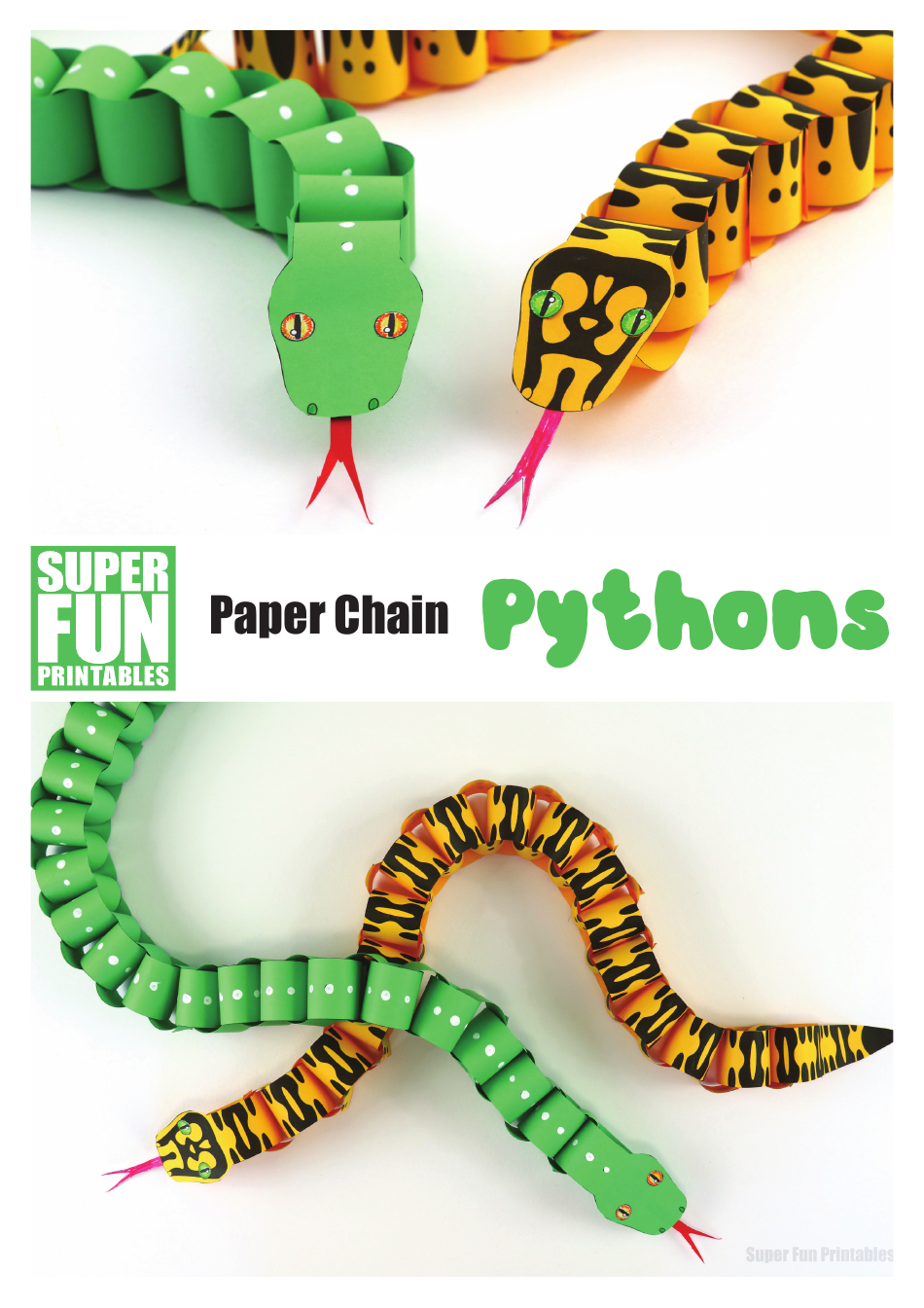 Python-themed paper chain templates