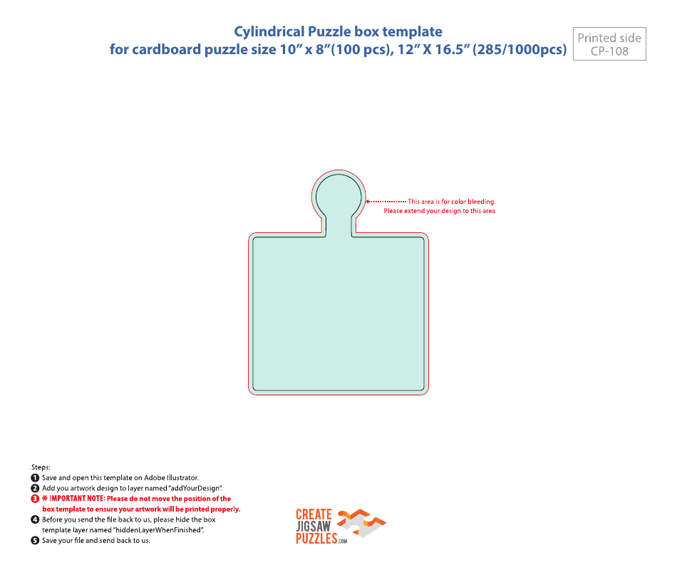 Cylindrical Puzzle Box Template, Page 1