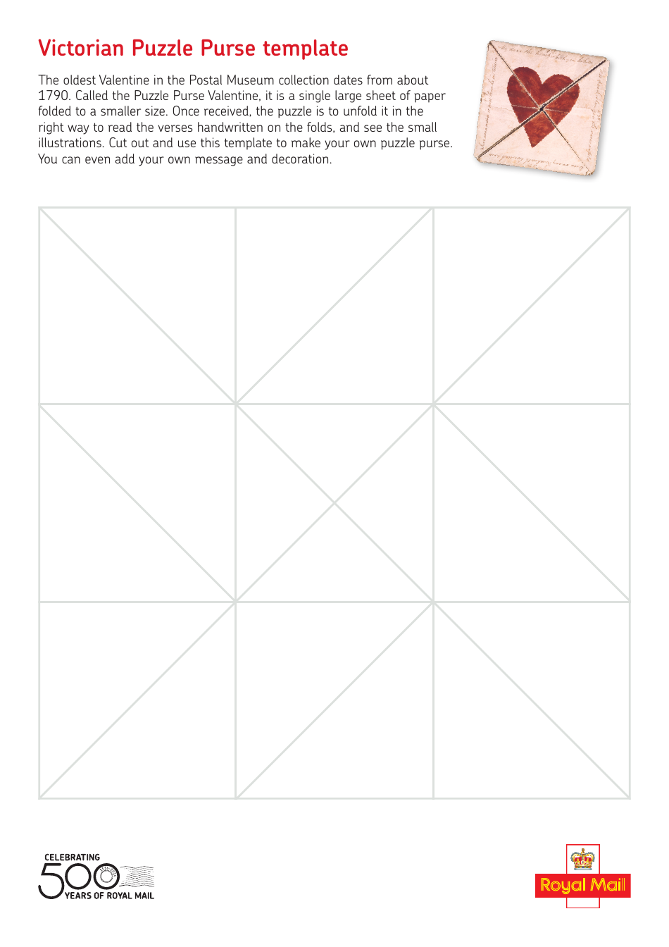 Victorian Puzzle Purse Template Download Printable PDF Templateroller