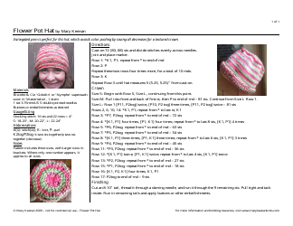Document preview: Flower Pot Hat Knitting Pattern