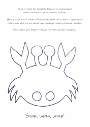 Crab Finger Puppet Template, Page 2