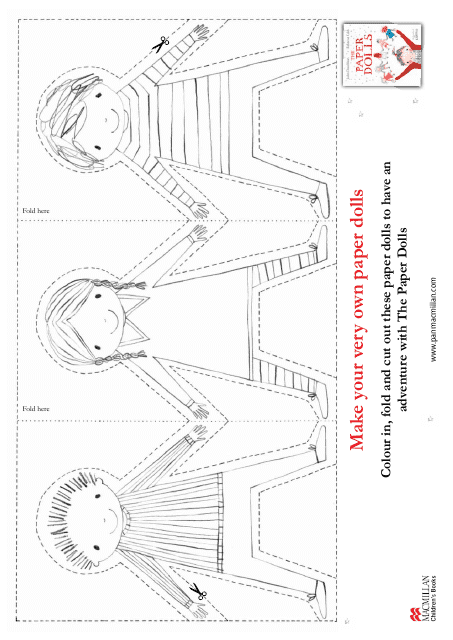 Colouring paper doll template